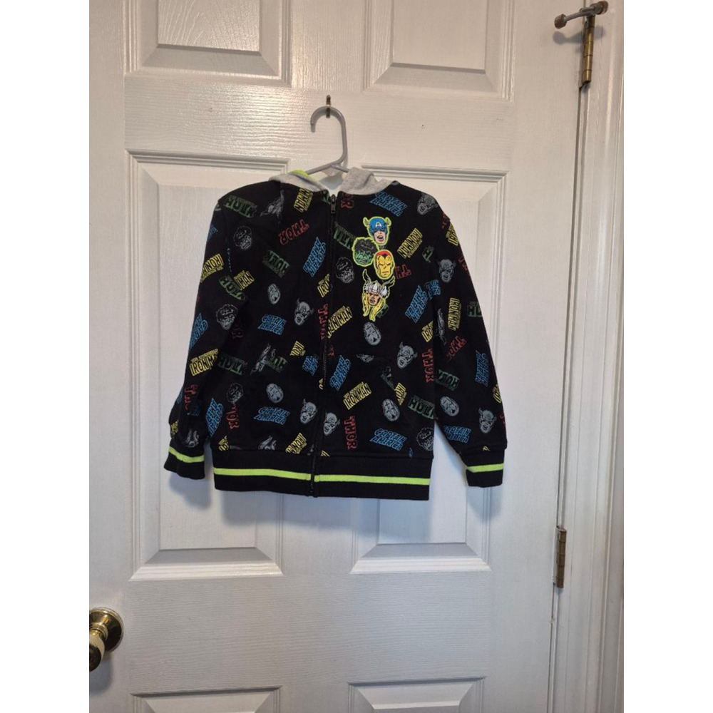 Boys Marvel Black & Green Superhero Hoodie Size 6